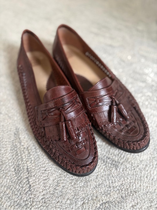 Nunn Bush Other - Nunn Bush Brown Woven Leather Tassel Loafers Mens 9.5M Made in Brazil